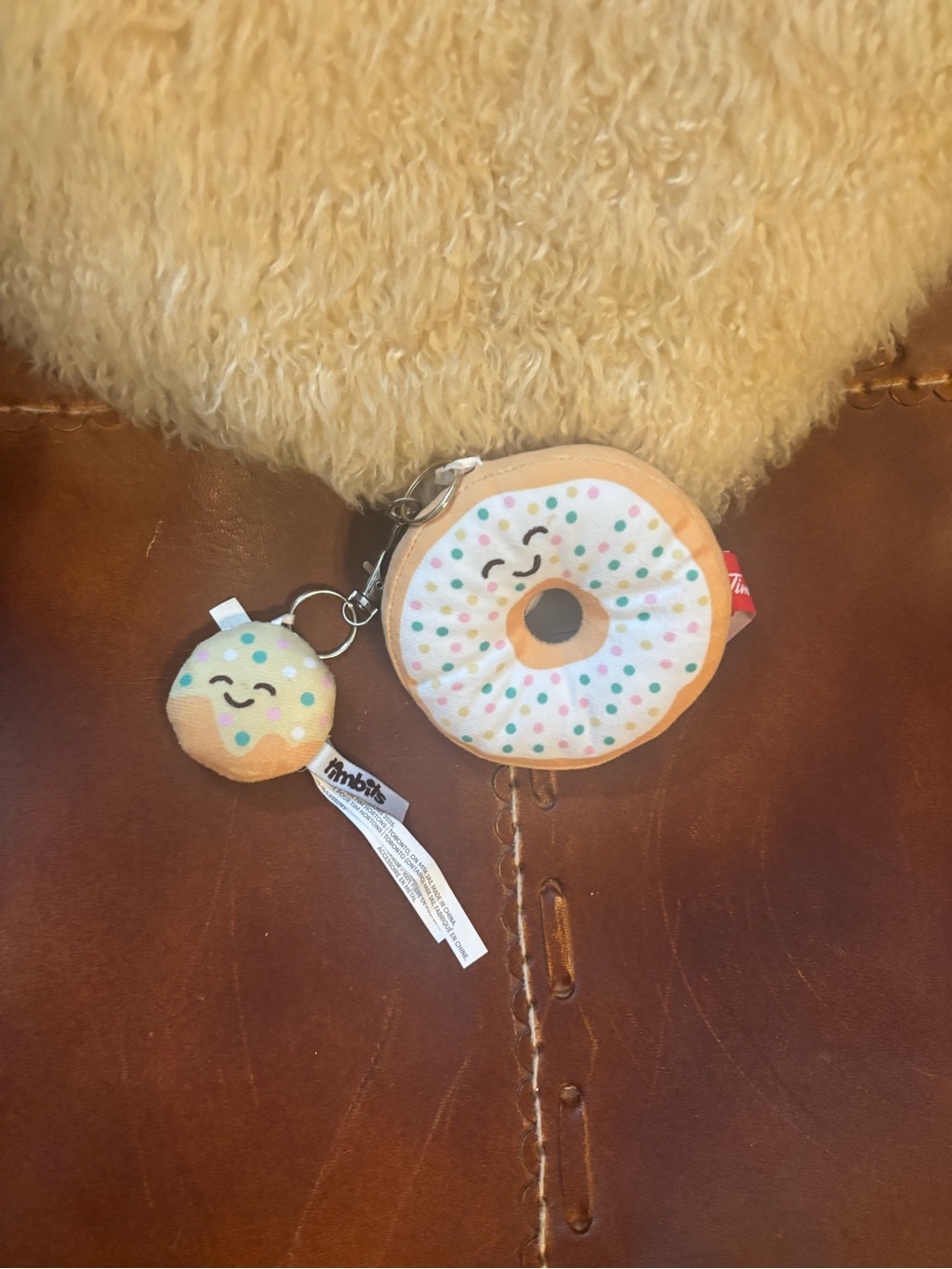 Donut Plush Keychain Set - Cute Sprinkles Design